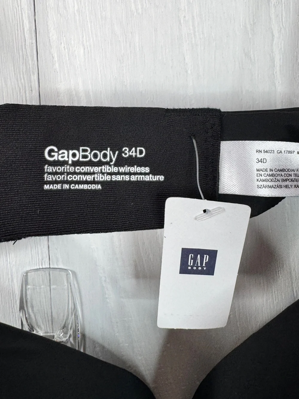 Gap Body Favorite Convertible Wireless Lightly Lined T-Shirt Bra - Black 34D